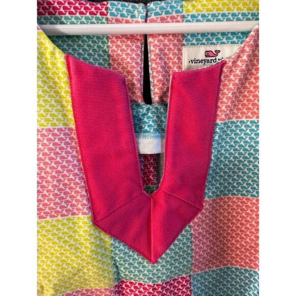 Vineyard Vines Multicolored Whale Shift Split Crew Neckline Dress Size 12 - Picture 3 of 7